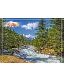 Календарь квартальный «Природа, река», суперэконом
