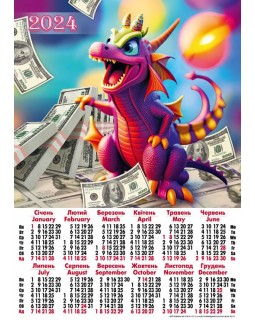 Календар, А2, «Дракон на доларах»
