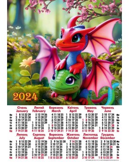 Календарь, А2, «Дракончики»