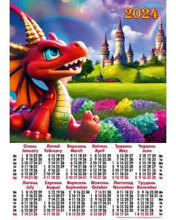 Календар, А2, «Дракончик замок»