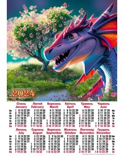 Календарь, А2, «Дракон дерево»