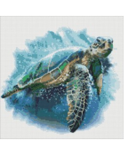 Набір з алмазною мозаїкою «Блакитна черепаха», 40х40 см, ТМ Ідейка