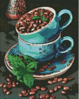 Набір з алмазною мозаїкою «Ароматні кавові зерна», 40х50 см, ТМ Ідейка