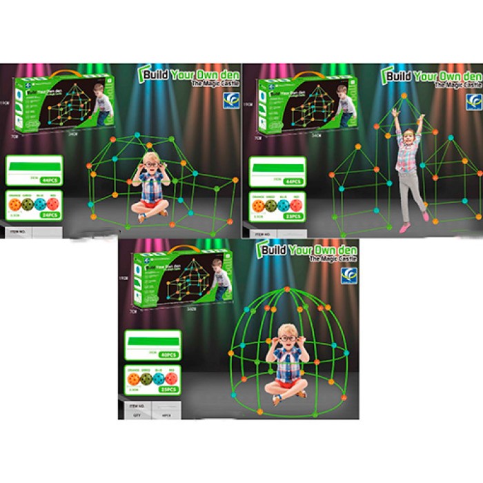 Конструктор «Каркас» від 65 деталей (кульки та палички), в асортименті, у коробці 34х19х7 см