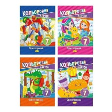 Картон, А4, 7 аркушів, 7 кольорів, односторонній, 230 г/м2, ТМ Апельсин