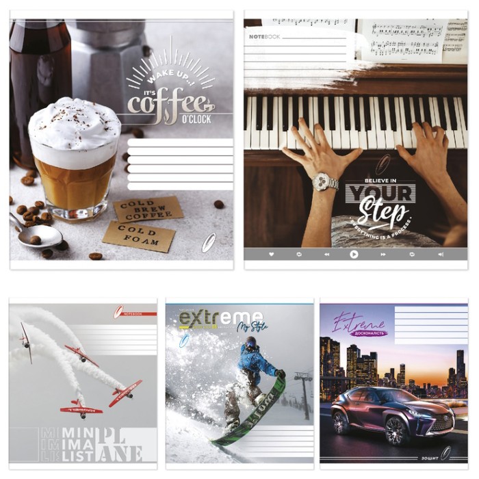 Зошит, 96 аркушів, клітинка, «Мікс Хлопчики», №2206, Пір'їнка