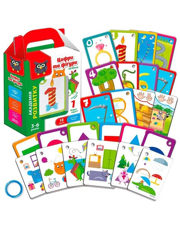 Гра розвиваюча картки на кільці «Англійська. Світ тварин», ТМ Vladi Toys