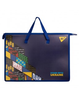 Папка-портфель «Stand with Ukraine» з тканинними ручками, А3, на блискавці, ТМ YES