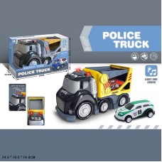 Трейлер з машинками зі світлом та звуком на батарейці, у коробці 24х16х10,5 см