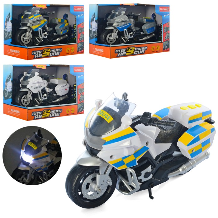 Мотоцикл 18 см зі звуком та світлом, на батарейці, в асортименті, у коробці 21х14,5х11 см