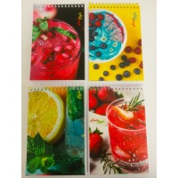 Блокнот «FOOD STYLE», А6, 50 аркушів, клітинка, спіраль зверху, картонна обкладинка, ТМ Рюкзачок