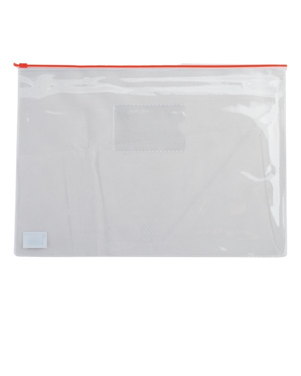 Папка - конверт з пластиковою блискавкою, А4, червона, ТМ Buromax
