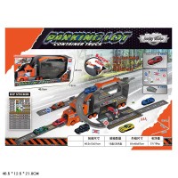 Паркінг з 7 елементів треку, 5 машинок та 8 знаків, у коробці 46,5х12,5х21 см