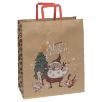 Пакет паперовий з ручками, бурий, 32х15х38 см