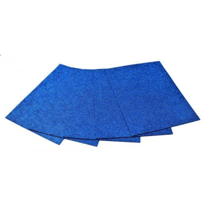 Фоаміран А4, 2 мм, блакитний з глітером, 5 аркушів, ТМ Мандарин