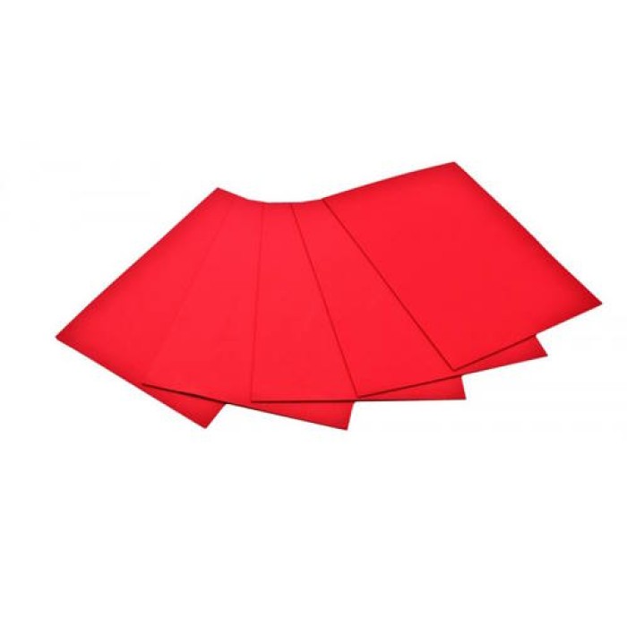 Фоаміран А4 товщиною 2 мм 5 аркушів, червоний, ТМ Мандарин