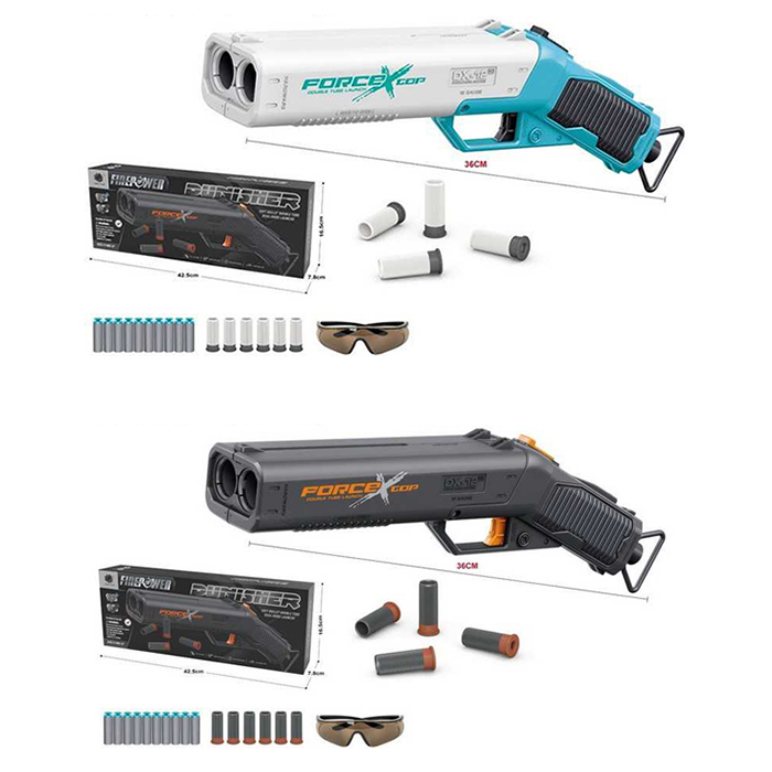 Іграшкова рушниця 35 см, м'які кулі-присоски 10 шт, окуляри, в асортименті, у коробці 42,5х17х8 см