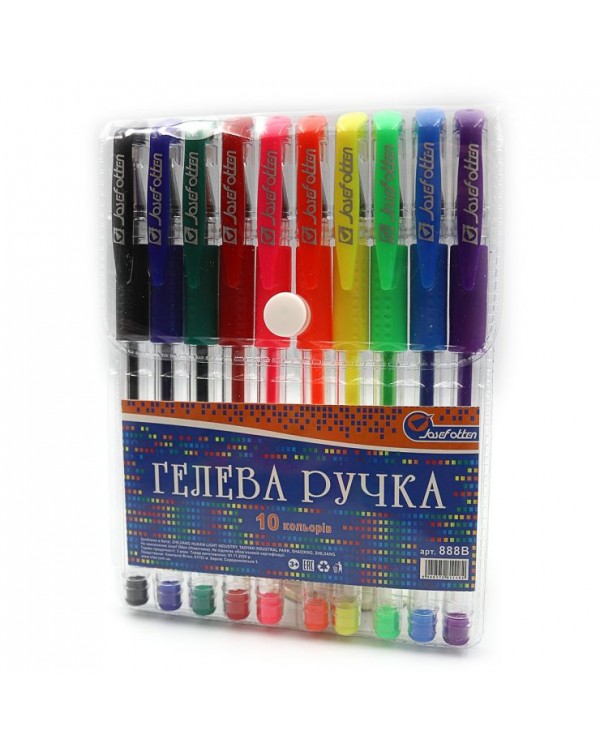 Набір гелевих ручок неон, 10 кольорів, PVC, J.Otten