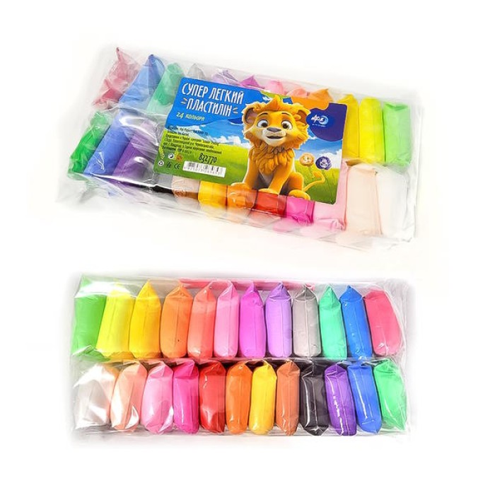 Повітряний пластилін зі стеками на 24 кольори, 216 г, Hipe