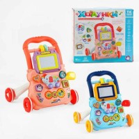 Каталочка-ходунки 40х32х40,5 см з музикою та світлом, у копмлекті сортер, дощечка для малювання, рухомі деталі, на батарейці, в асортименті, у коробці 36х33х11 см