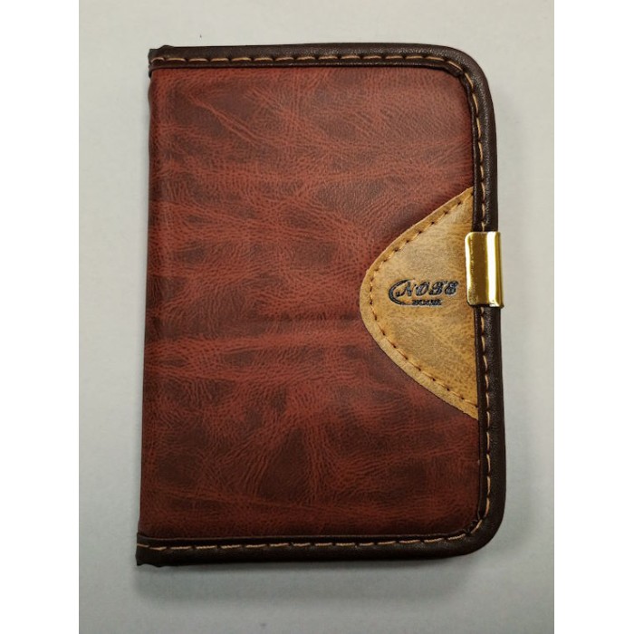 Блокнот 10х8 на 66 аркушів у клітинку з обкладинкою зі шкірзаму, ТМ Leader