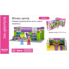 Конструктор IBLOCK JUNIOR «Дівчатка. Фітнес-центр», 224 деталі, 2 фігурки, наліпки, Kids hits