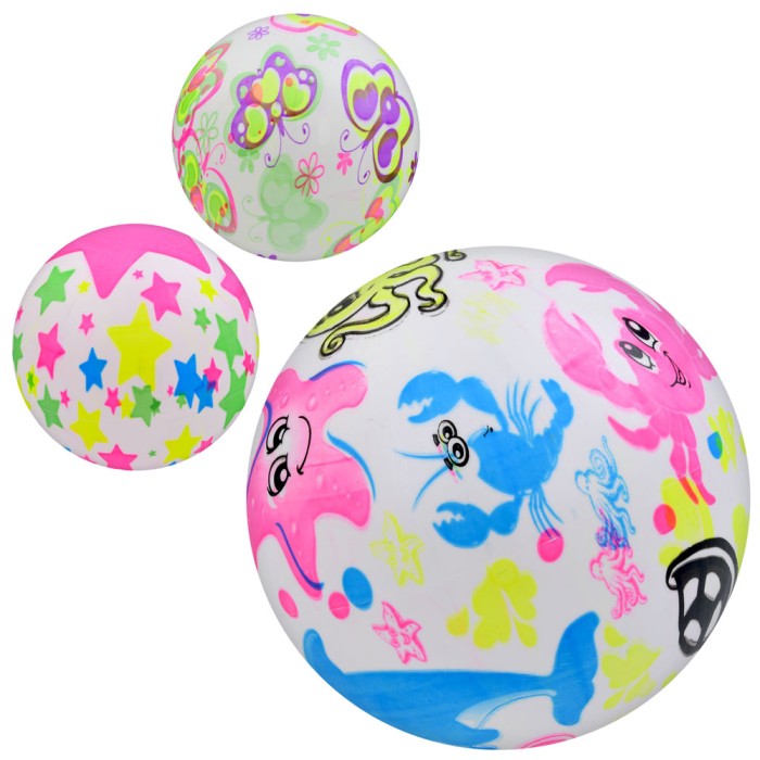 М'яч дитячий «Веселка» 9 дюймів з ПВХ вагою 48-52 г, в асортименті, у пакеті