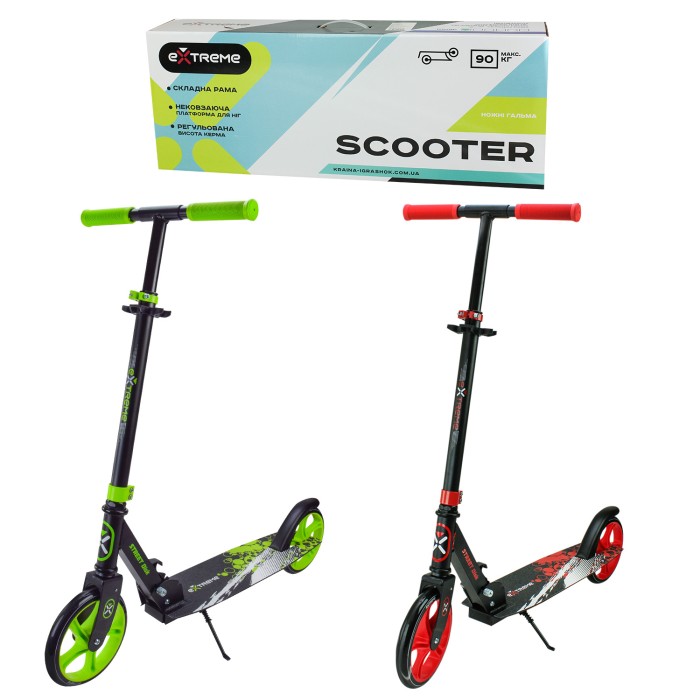 Самокат міський 2-колісний на алюмінієвій рамі з колесами 200 мм, в асортименті