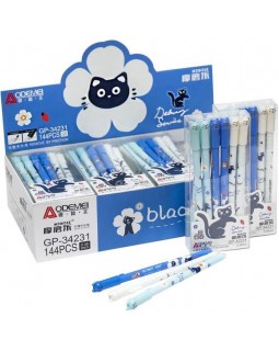 Ручка «Cat», гелева, пиши-стирай, 0,38 мм, синя, ТМ Aodemei
