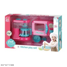 Побутова техніка, кавоварка та мікрохвильовка, на батарейці, у коробці 28х8х17 см