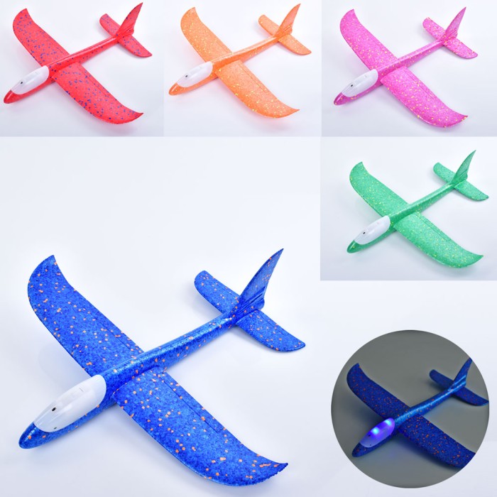 Літачок 47 см пінопластовий зі світлом, на батарейці, у пакеті 12х48х4 см