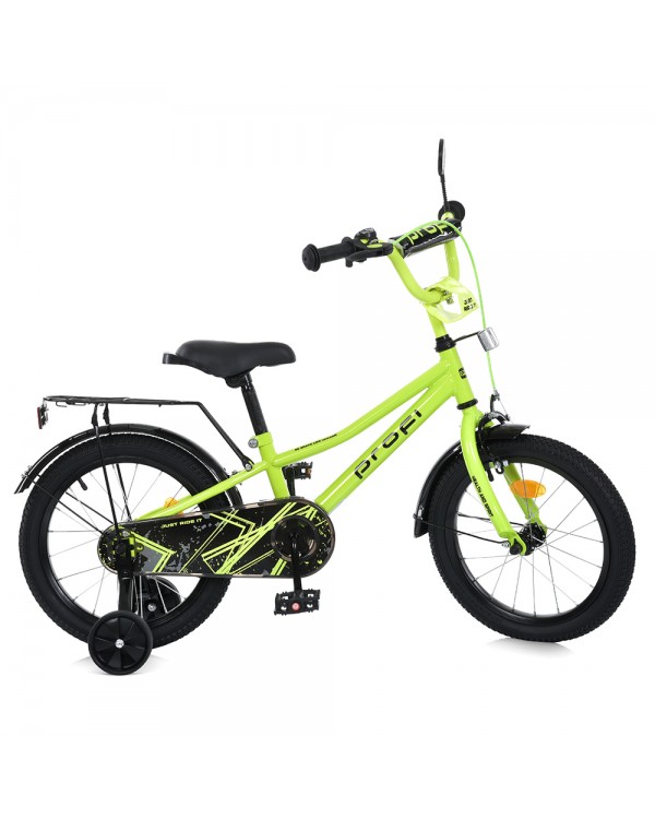 Велосипед «PROF 1. PRIME», колеса 14 дюймів, дзвінок, ліхтарик, багажник, додаткові колеса, салатов.
