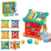 Куб-сортер навчальний з музикою та світлом, з таймером та пультом, на батарейці, у коробці 25,5х22,5