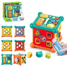 Куб-сортер навчальний з музикою та світлом, з таймером та пультом, на батарейці, у коробці 25,5х22,5