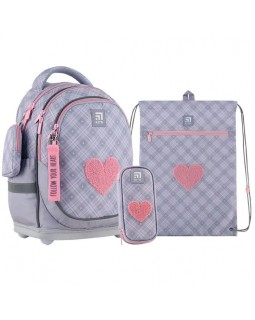 Рюкзак, пенал, сумка для взуття «Fluffy Heart», ТМ Kite