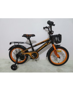 Велосипед 2-колісний «Like2bike Dark Rider» на сталевій рамі з колесами 16 дюймів, чорно-помаранч.