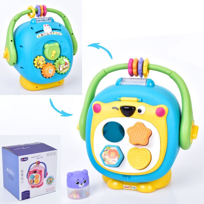 Сортер 18х16х22 см з рухливими деталями та шестернями з 4 фігурками-брязкальцями, в асортименті