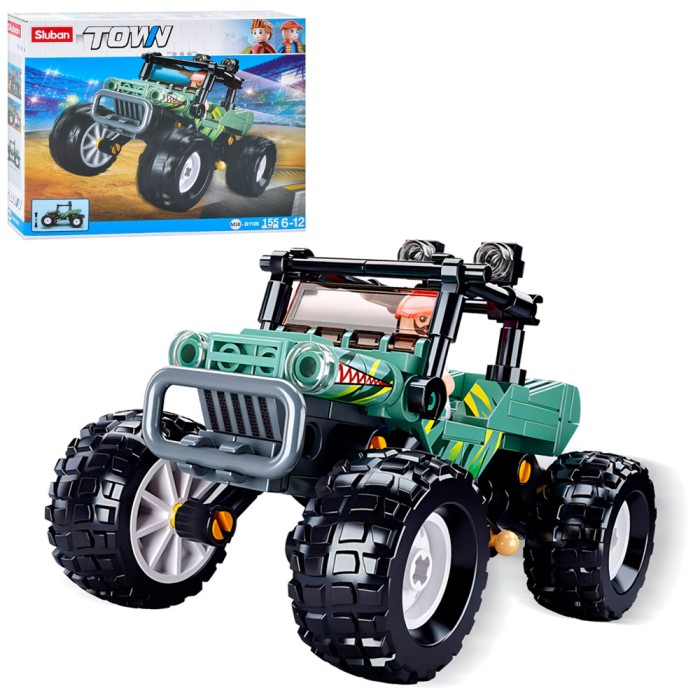 Конструктор «Позашляховик» 11,6 см зі 155 деталей та фігурки, у коробці 24х19х5 см, SLUBAN