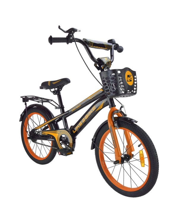 Велосипед «Like2bike Dark Rider» 2-колісний на сталевій рамі, колеса 18 дюймів, чорно-помаранчевий