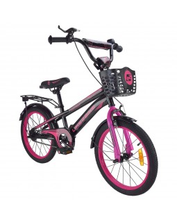 Велосипед «Like2bike Dark Rider» 2-колісний на сталевій рамі, колеса 18 дюймів, чорно-рожевий