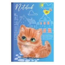 Блокнот «CUTE CAT» А6 на 48 аркушів у клітинку з твердою ламінованою обкладинкою, в асортименті, ТМ Рюкзачок