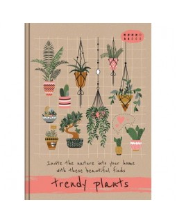 Канцелярська книга «TRENDY PLANTS» на 176 аркуші у клітку А5, тв. палітурка, лам. обкл., в асортим