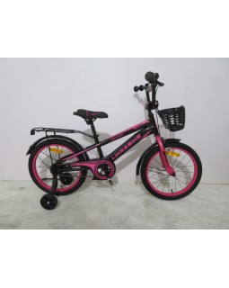 Велосипед «Like2bike Dark Rider» 2-колісний на стлевій рамі з колесами 16 дюймів, чорно-рожевий