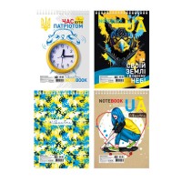 Блокнот «Патріотичний» А5 40 аркушів у клітинку на спіралі зверху з катронною обкладинкою, ТМ Апельсин