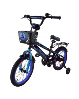 Велосипед «Like2bike Dark Rider» 2-колісний на стлевій рамі з колесами 16 дюймів, чорно-синій