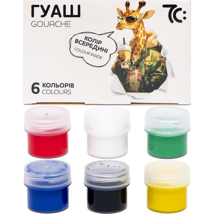 Набір гуашевих фарб на 6 кольорів по 16 мл