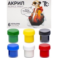 Фарби акрилові на 6 кольорів по 10 мл, Гамма-Н