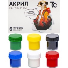 Набір акрилових фарб матових на 6 кольорів по 10 мл