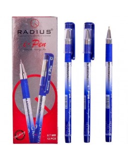 Ручка «I-Pen» корпус з принтом, синя, в упаковці 12 шт, ТМ Radius