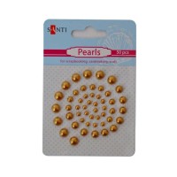 Перлини самоклеючі бронза, 50 шт в упаковці, ТМ SANTI